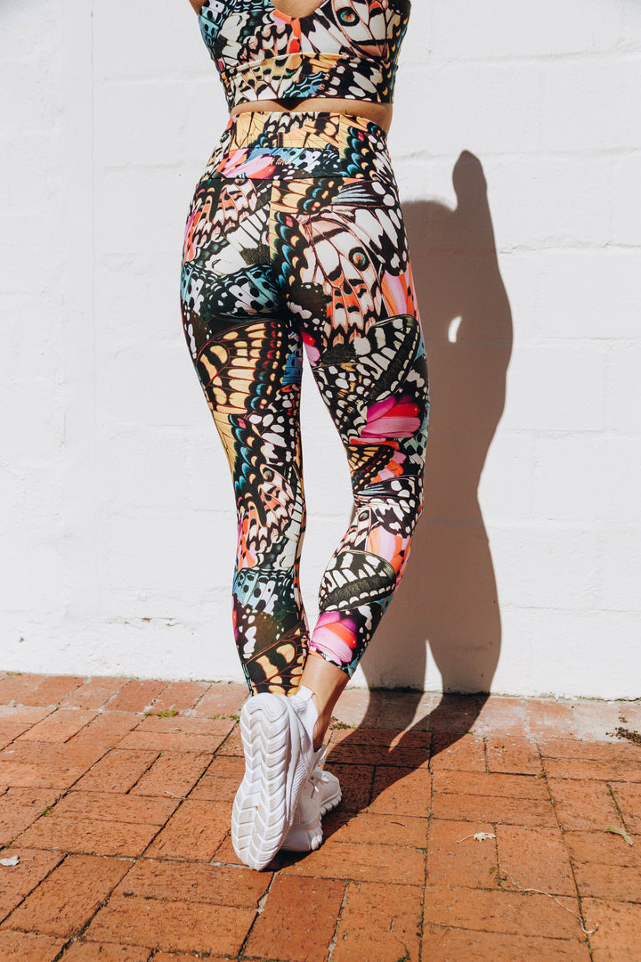 Butterfly Migration 7/8 High Waist Leggings with Pocket