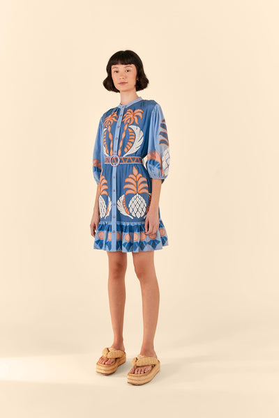 Farm Rio Palms and Pineapples Cutwork Dress