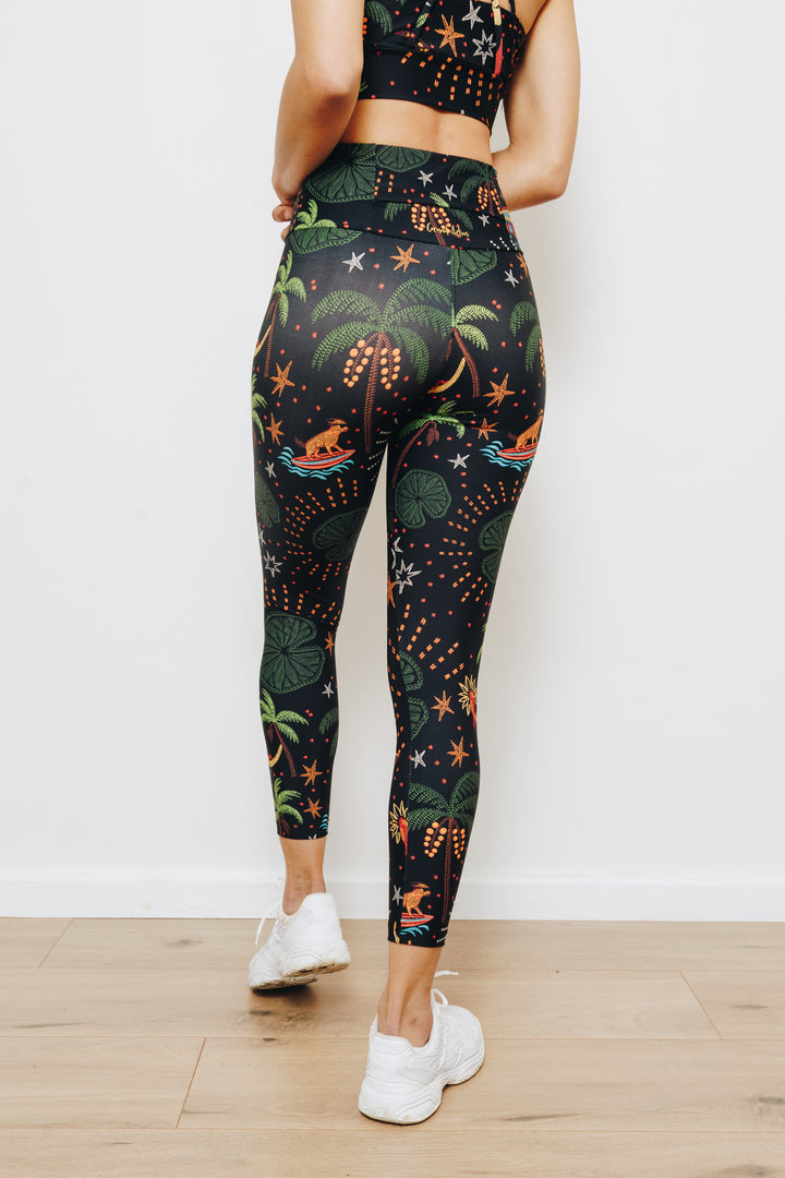 Moonlight Tropics 7/8 High Waist Leggings with Pocket