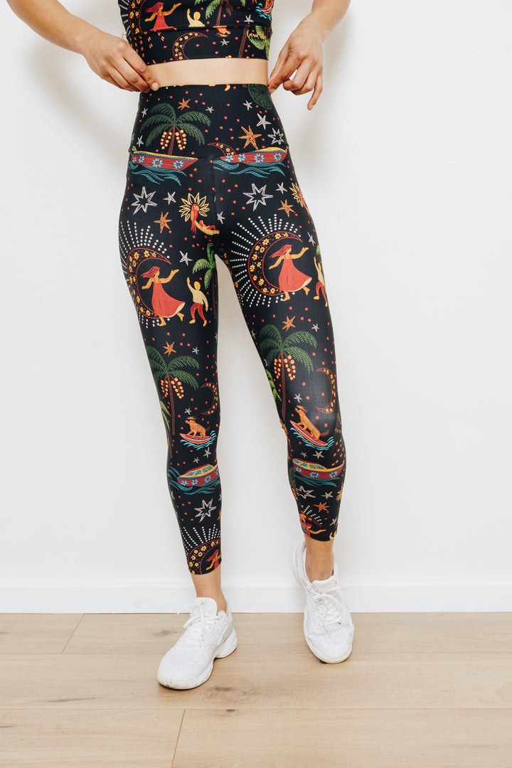 Moonlight Tropics 7/8 High Waist Leggings with Pocket
