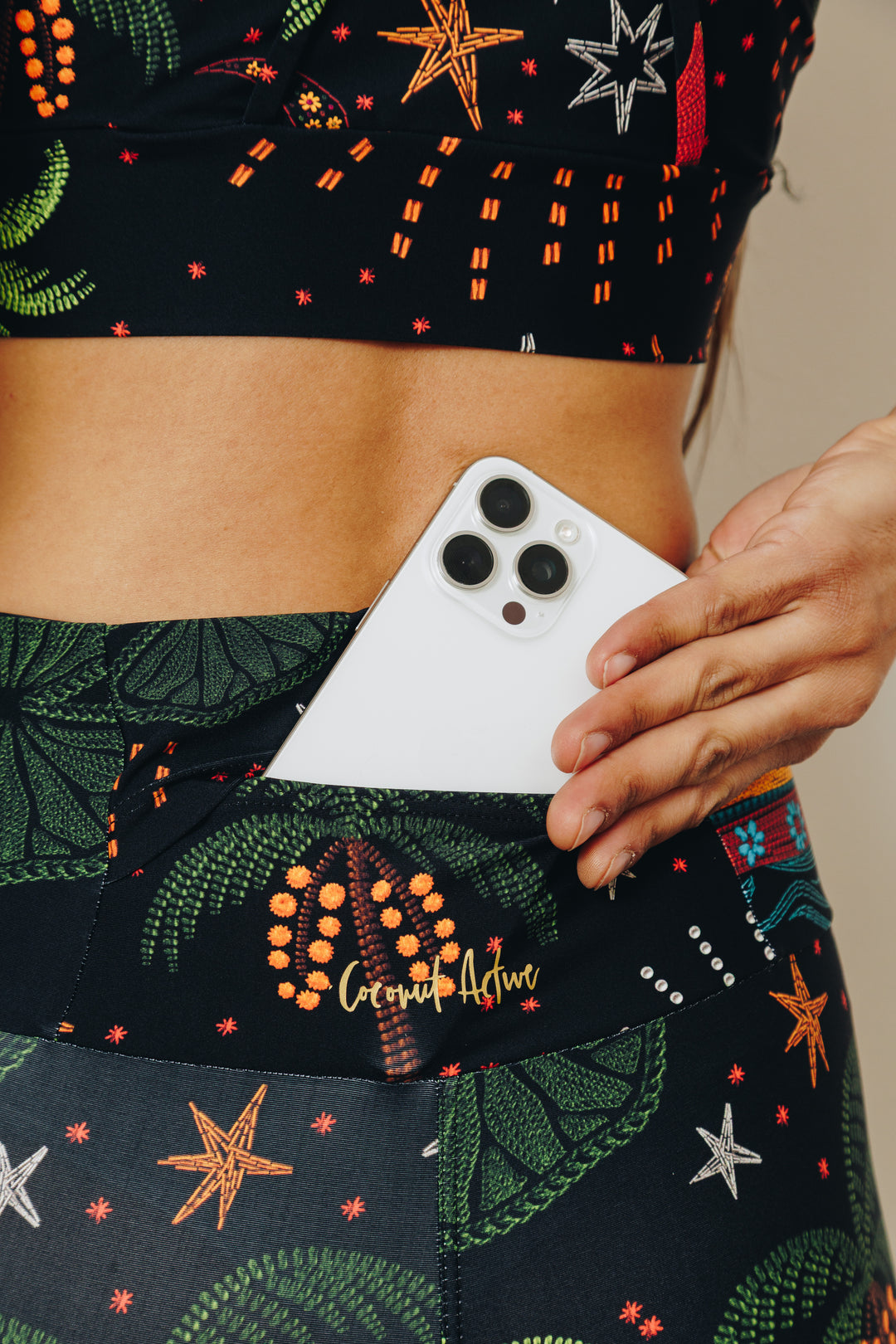 Moonlight Tropics 7/8 High Waist Leggings with Pocket