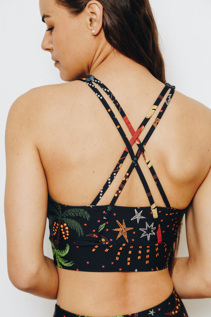 Moonlight Tropics Longline Medium Impact Bra