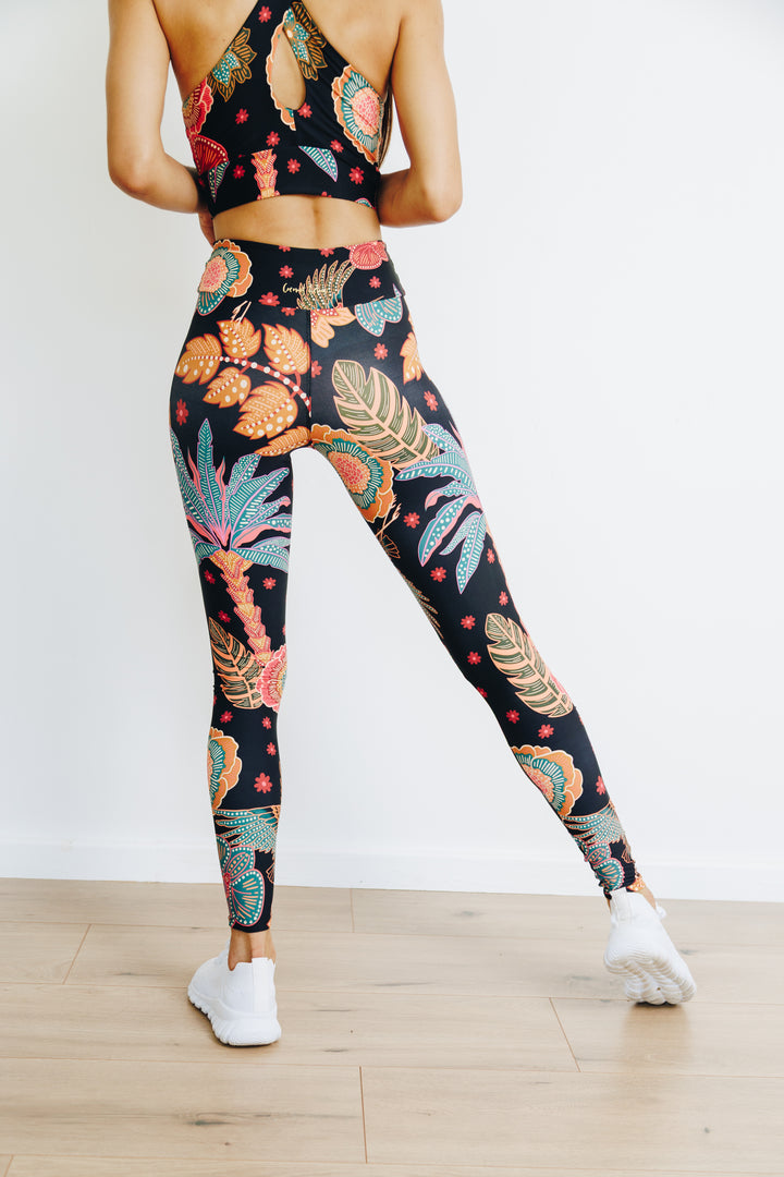 Pink Palms Full Length Leggings