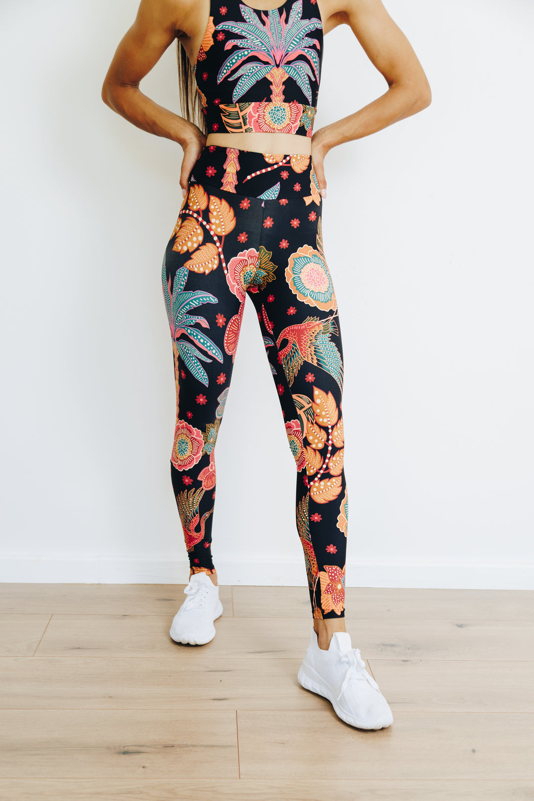 Pink Palms Full Length Leggings