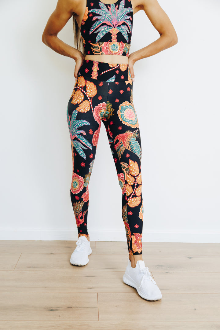 Pink Palms Full Length Leggings