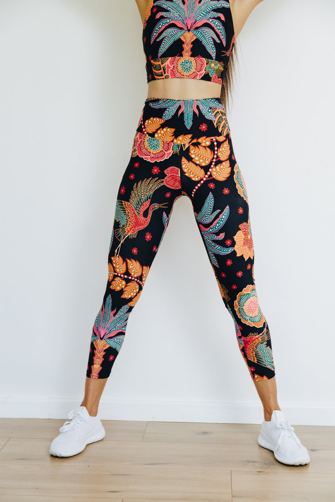 Pink Palms 7/8 High Waist Leggings with Pocket