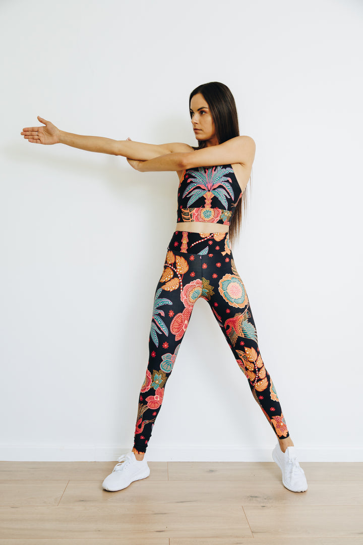 Pink Palms Full Length Leggings