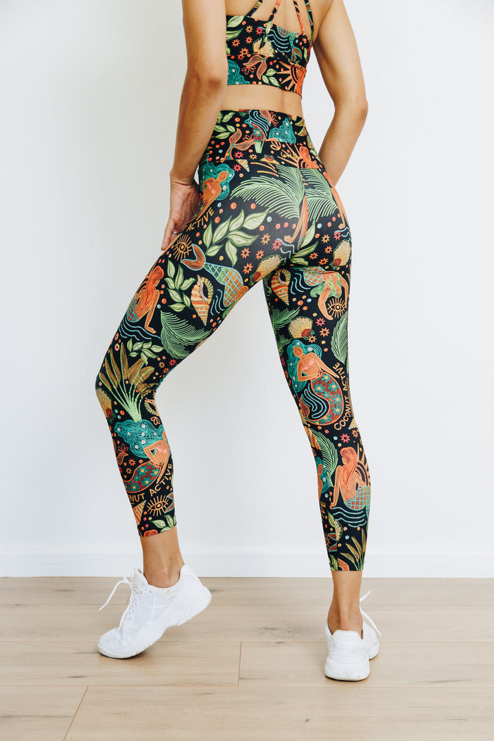 Seaside Serenade 7/8 High Waist Leggings with Pocket