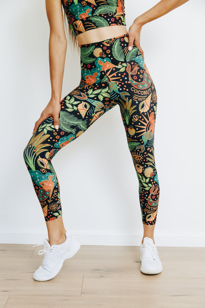 Seaside Serenade 7/8 High Waist Leggings with Pocket