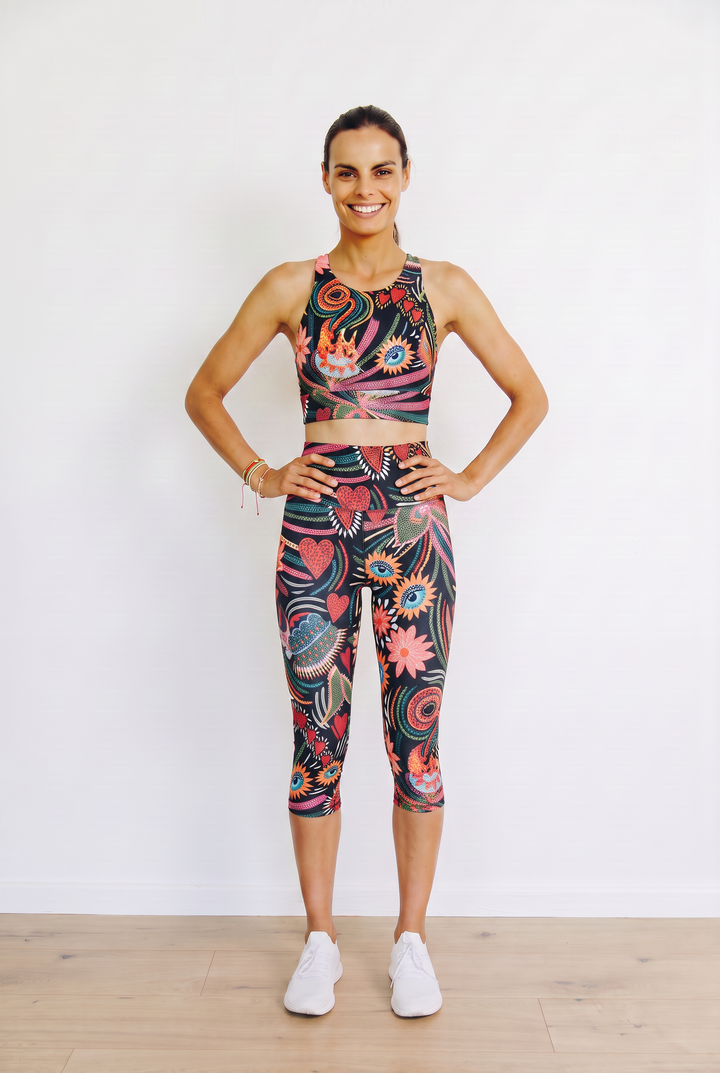 Starlight Samba 3/4 High Waist Leggings with Pocket