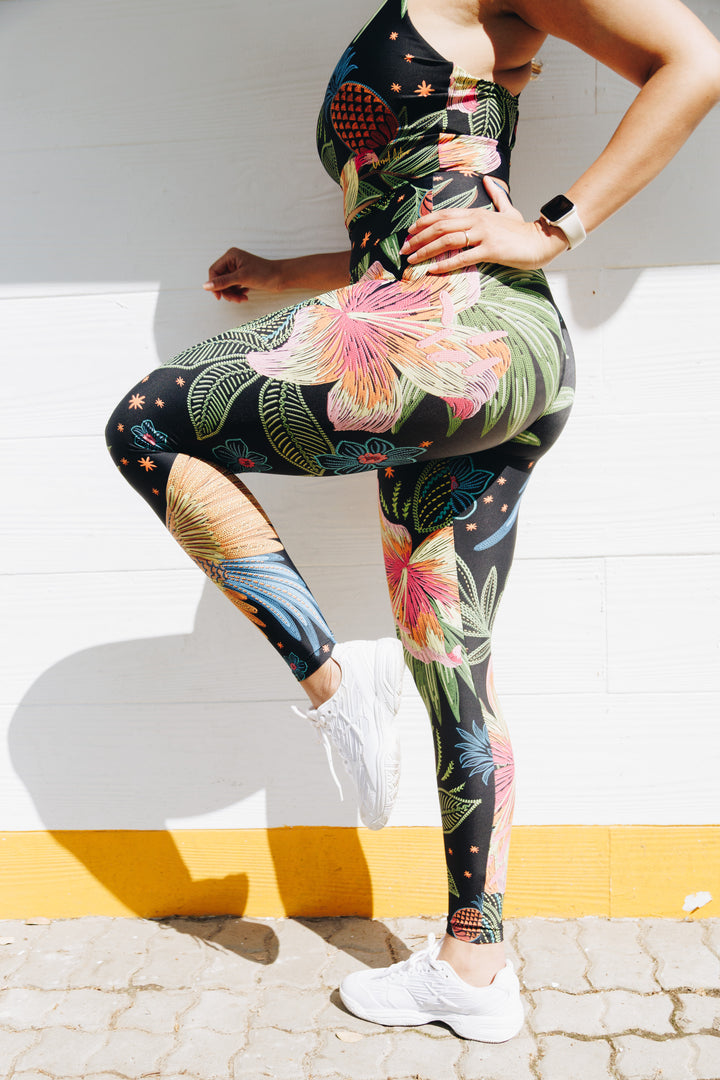 Tropical Melody 7/8 High Waist Leggings with Pocket
