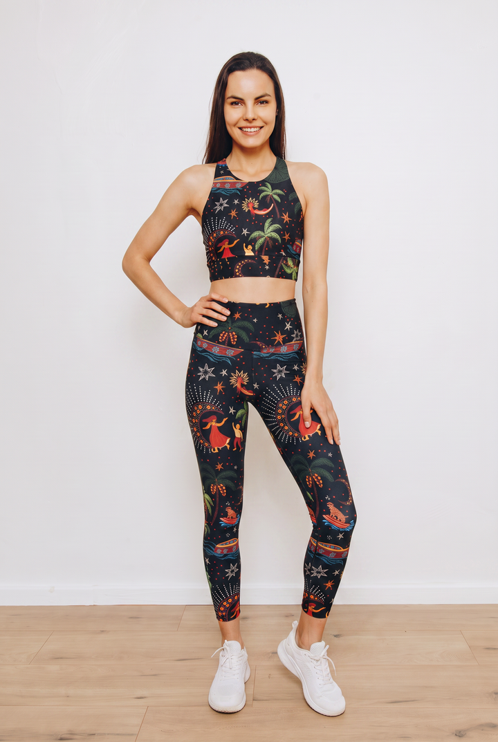 Moonlight Tropics Longline Medium Impact Bra