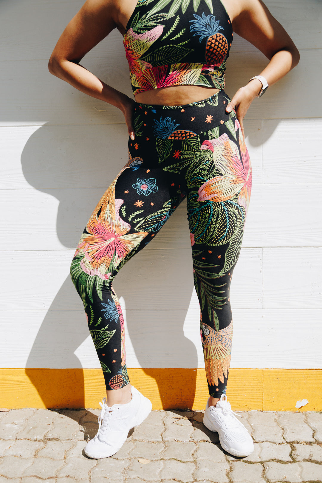 Tropical Melody 7/8 High Waist Leggings with Pocket