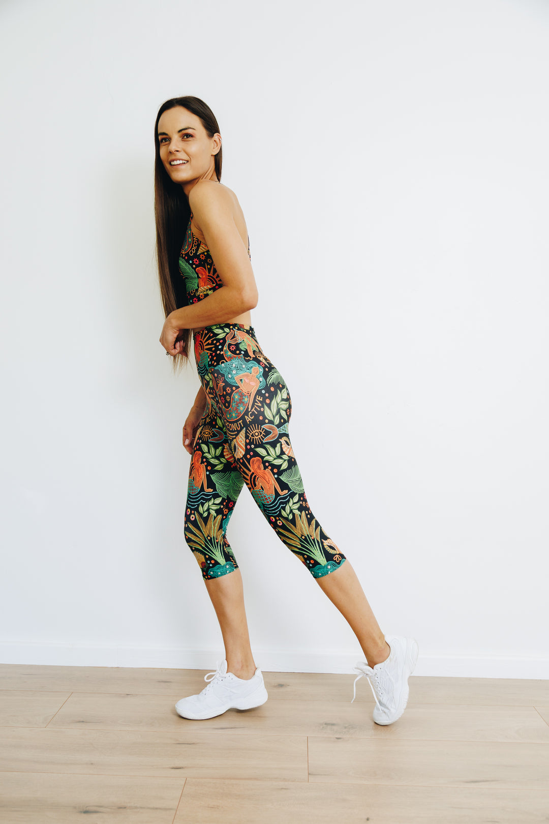 Seaside Serenade 3/4 High Waist Leggings with Pocket