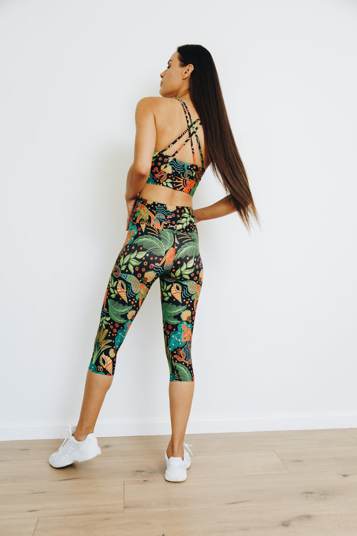 Seaside Serenade 3/4 High Waist Leggings with Pocket