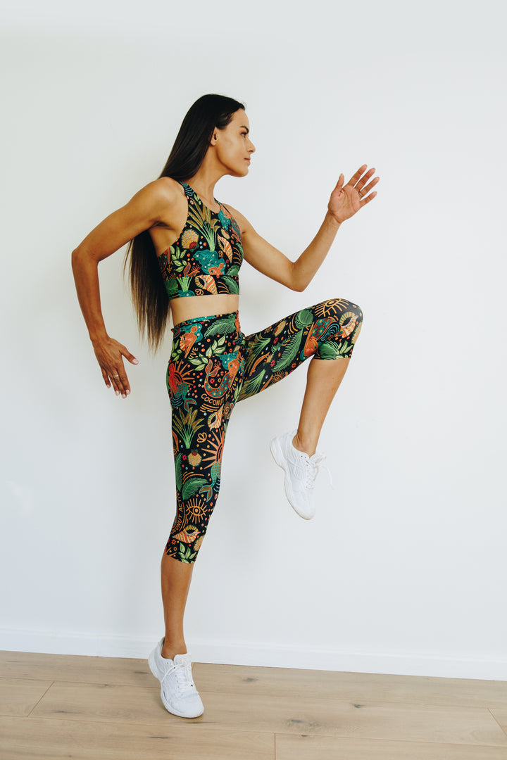 Seaside Serenade 3/4 High Waist Leggings with Pocket