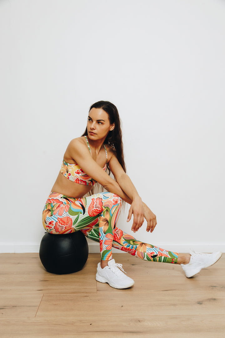 Island Bloom Parade 7/8 High-Waist Leggings with Pocket
