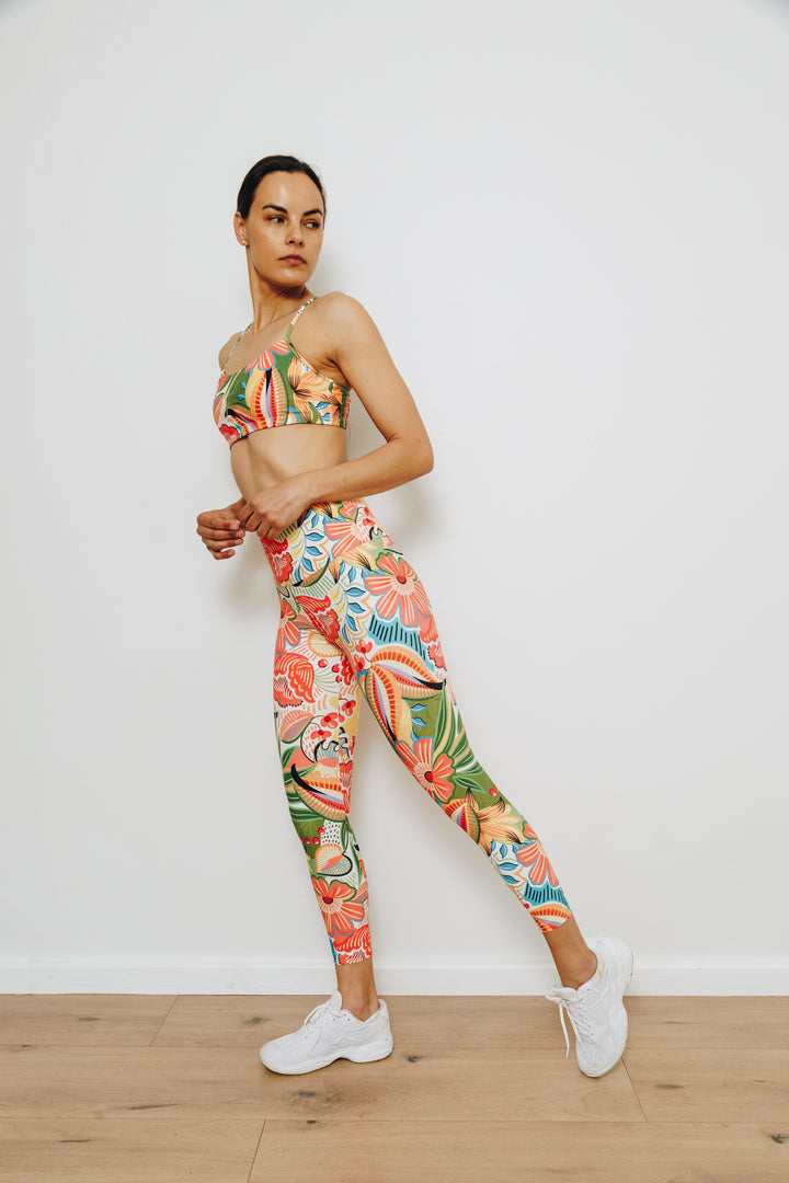 Island Bloom Parade 7/8 High-Waist Leggings with Pocket
