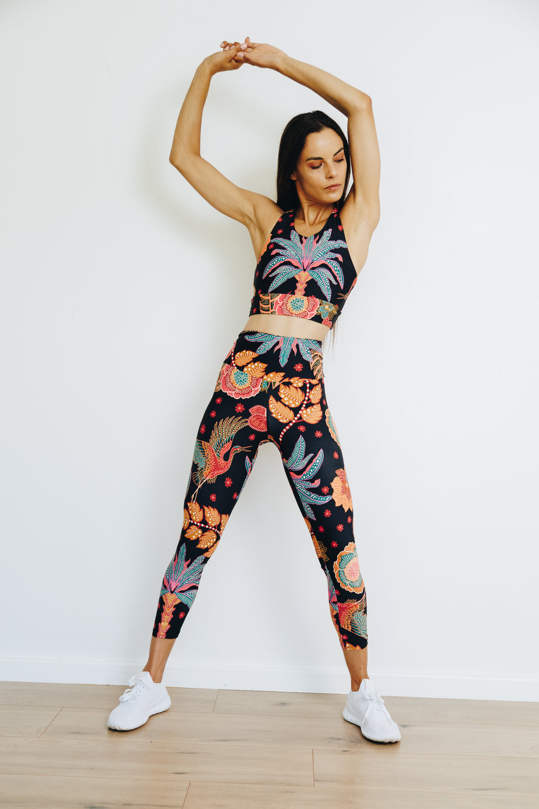 Pink Palms 7/8 High Waist Leggings with Pocket