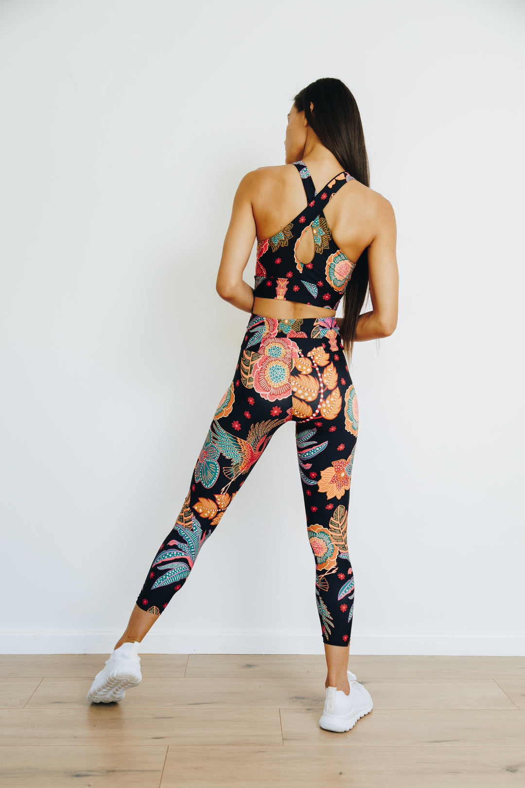 Pink Palms 7/8 High Waist Leggings with Pocket