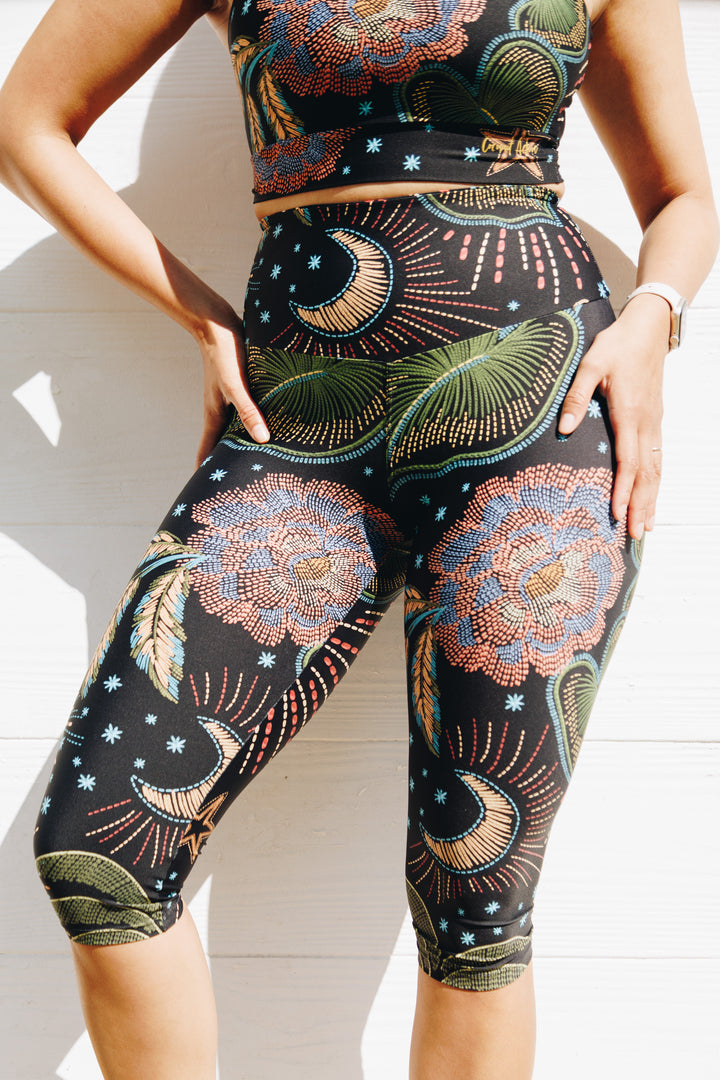 Leopards Dream 3/4 High Waist Leggings with Pocket
