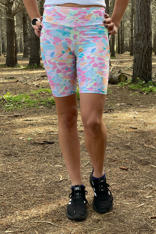 Brush Stroke Biker Shorts