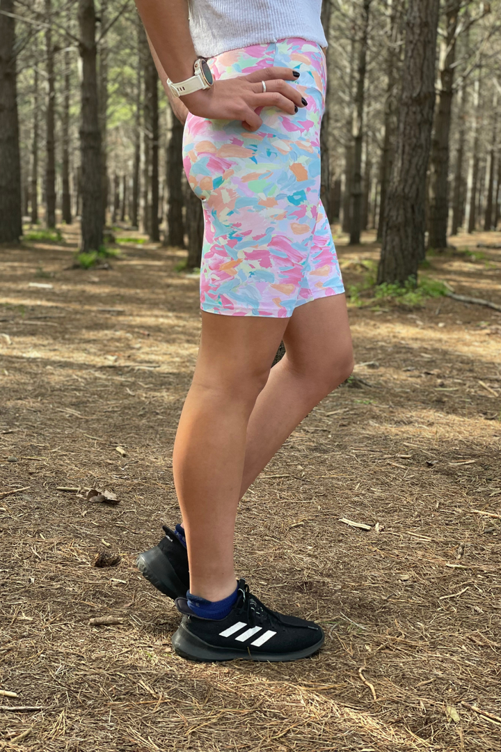 7" Brush Stroke Biker Shorts